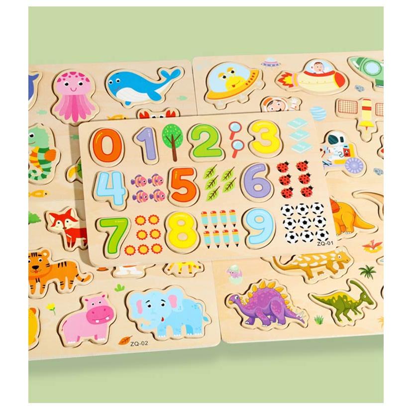 2個セット 木製パズル 型はめパズル 子供 知育玩具 木製 おもちゃ 3D