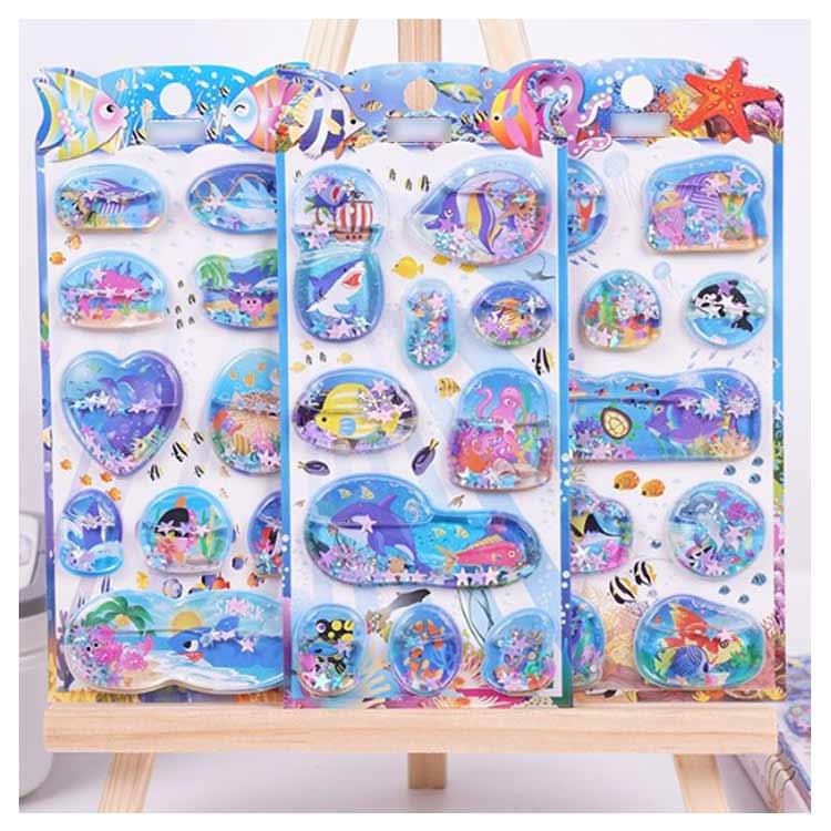 4枚入り ウォーターシール 水入りシール 海洋生物 魚 さかな イルカ