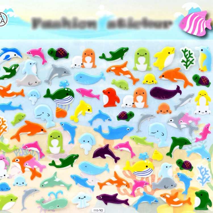 動物♡ぷくぷくステッカーシール♡セット売り ぷくぷくシール フォームステッカー 乗り物テーマ 10枚セット 子ども用
