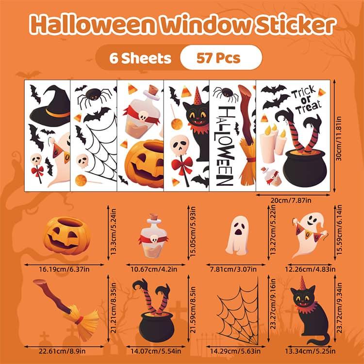 ハロウィン ウィンドウステッカー 6枚セット 静電気 ステッカー