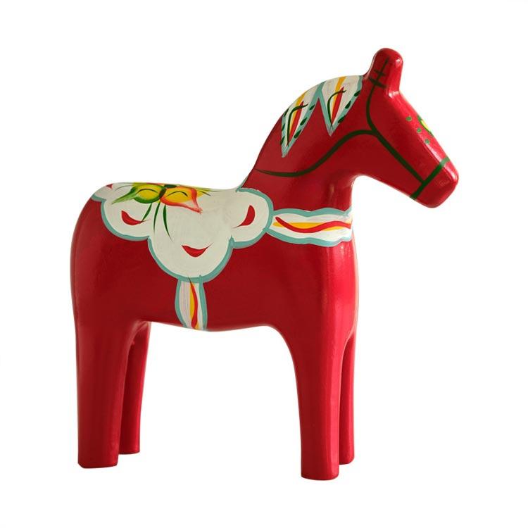 ダーラナホース 大小2個セット 馬 木製 オブジェ 2026年 干支 午