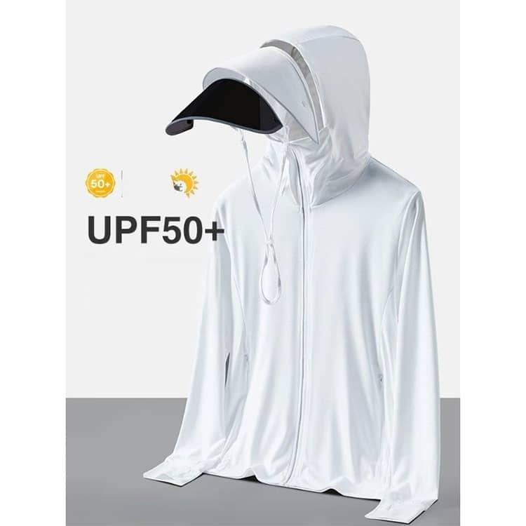 取り外し可能ツバ×サンバイザー！UV パーカー 接触冷感 レディース
