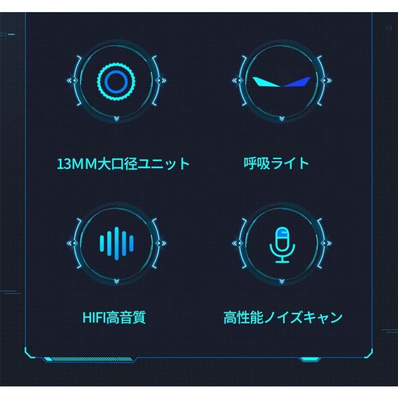 ワイヤレスイヤホン Bluetooth 5.3 無線 ゲーム最適 HI-FI高音質 ゲーミング 両耳 自動ペアリング マイク内蔵 ブルートゥースイヤホン LED残量表示 生活防水｜sanaaa｜05