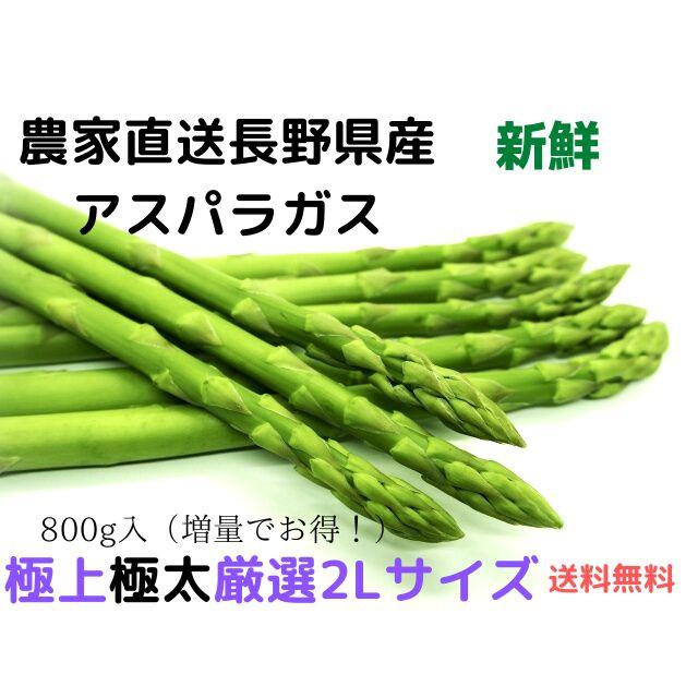 長野県産 アスパラガス  極上極太 2L以上 800g（Yahoo!・真田たろう商店）