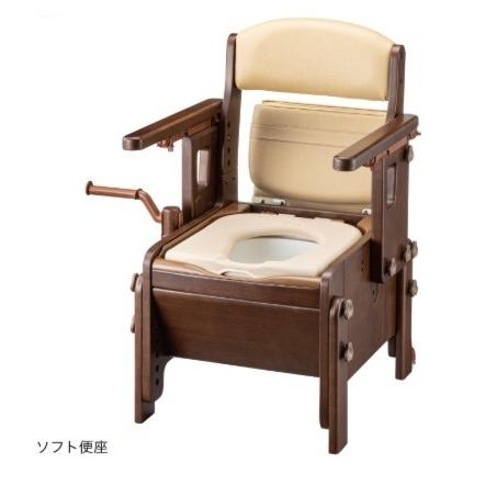 (アロン化成) 安寿 家具調スマートトイレNEO はねあげタイプ ソフト便座 533-686 ポータブルトイレ_2