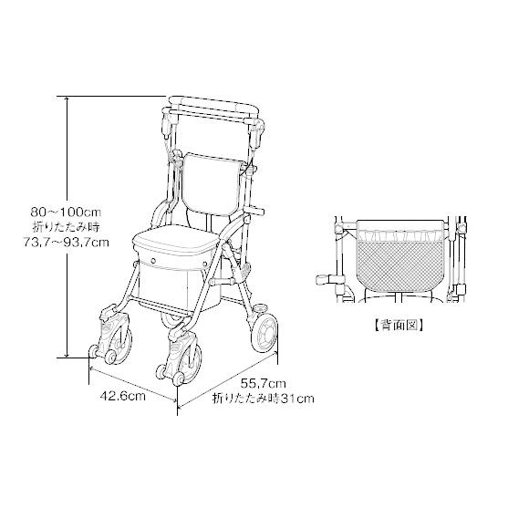 (マキテック) スルーンボックスSP CB-15BK CB-15FL シルバーカー カー 押し車 買い物 介護 高齢者 歩行補助 段差 乗り越え CB 15BK 15FL