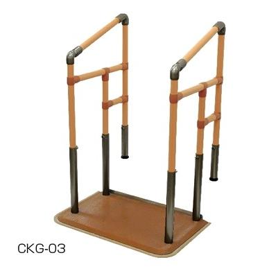(矢崎化工) あがりかまち用 たちあっぷミニ CKG-03 両手すり スライドベース無 介護 玄関 置き型 置くだけ 簡単設置 工事不要