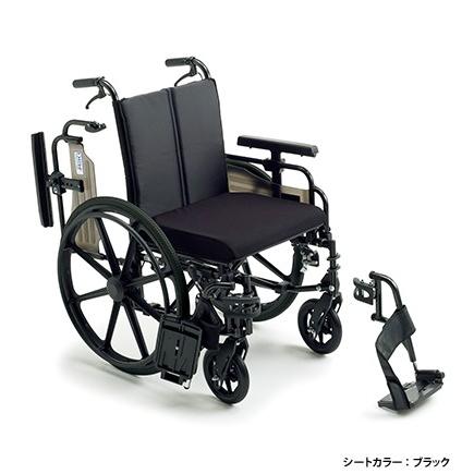 (ミキ) KJP-4 車椅子 自走式 ビッグサイズ 多機能タイプ ノーパンクタイヤ仕様 クッション付 耐荷重130kg 座幅45cm MiKi