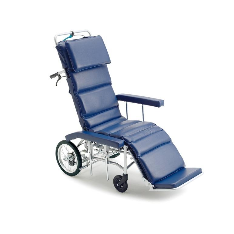 [ミキ] MFF-50 フルリクライニング 車椅子 介助式 ノーパンクタイヤ仕様 折りたたみ可能 耐荷重100kg 法人宛送料無料