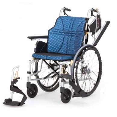 [日進医療器] ULTRA ウルトラシリーズ NA-U2W 多機能型 車椅子 自走式 折り畳み 座クッション標準装備 座り心地快適 耐荷重100kg 法人宛送料無料