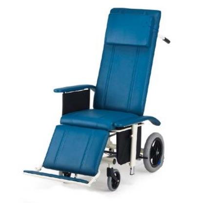 (日進医療器) スチール製介助用フルリクライニング式車椅子 NHR-16 ノーパンクタイヤ NISSIN