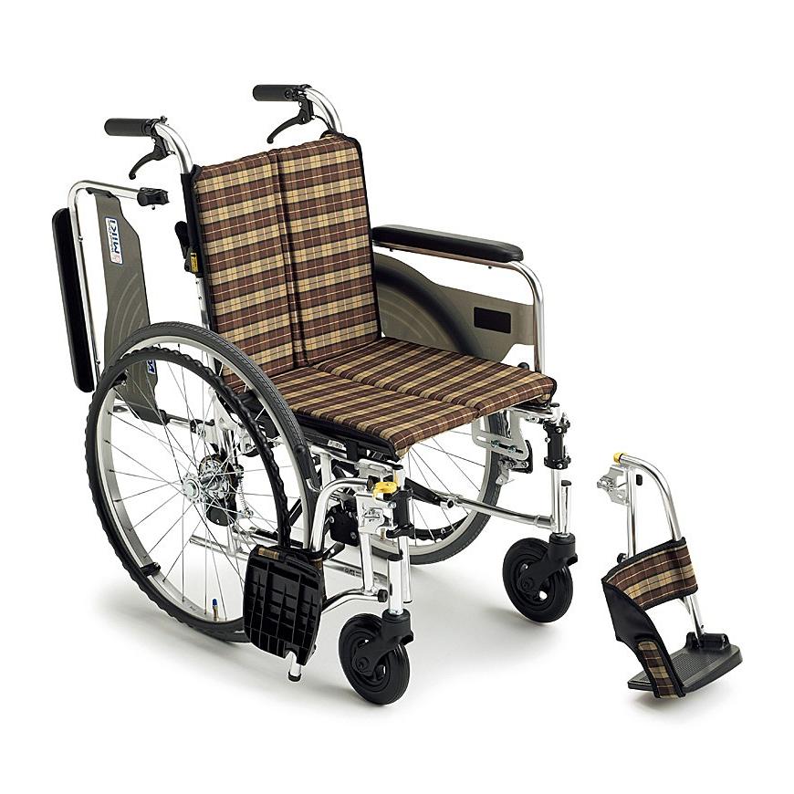 (ミキ) スキット4 SKT-4 車椅子 自走式 スリム コンパクト エアタイヤ仕様 多機能タイプ 耐荷重100kg 座幅38/40cm｜sanai-kaigo2