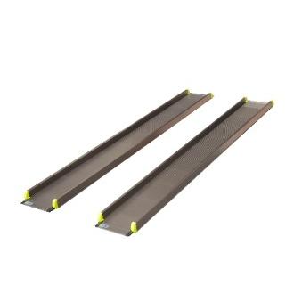 (アイシン軽金属) 軽々スロープ SS180 (2本1組 長さ180cm 耐荷重約300kg) 1800 車椅子用 スロープ 段差解消 屋外 階段 玄関 勾配