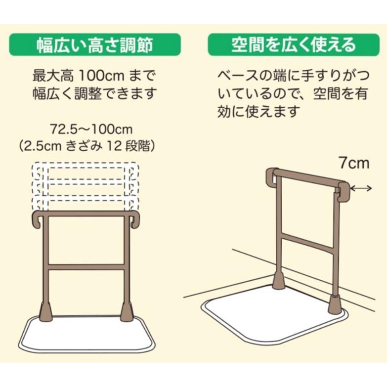 タマツ) すりてあsix 片手すりS ST6F-S (踏み台有り) 置き型 置くだけ