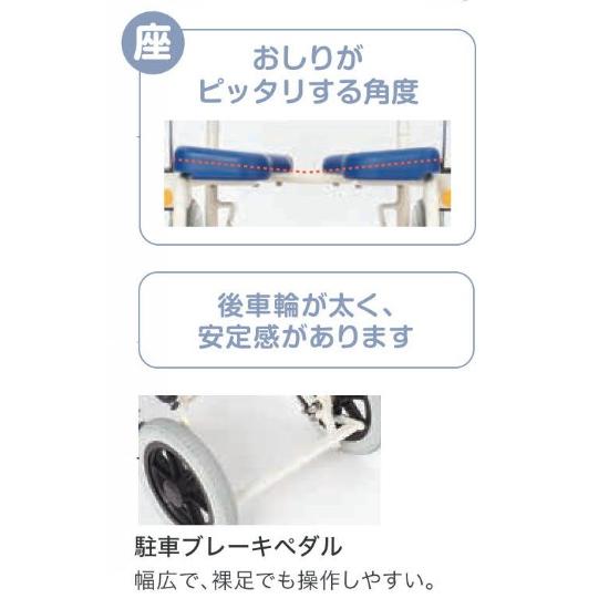 (ピジョンタヒラ) 座位安定シャワーキャリー SY-20 お風呂用 シャワー用 車椅子 介助式 自宅 病院 施設 デイサービス_3
