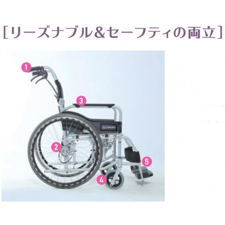 (カワムラサイクル) STAYER + ステイヤープラス 自走式 車椅子 多機能タイプ SYP22-40(42)SB No.112 フジレザー ノーパンクタイヤ仕様 折りたたみ可能｜sanai-kaigo2｜04