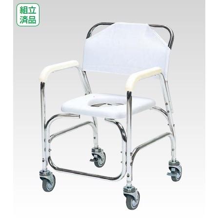 日進医療器 アルミシャワーチェア ステンレス製後輪ダブルストッパー 