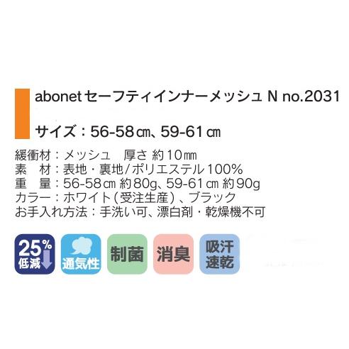 特殊衣料 abonet セーフティ インナーメッシュN ブラック 2031 