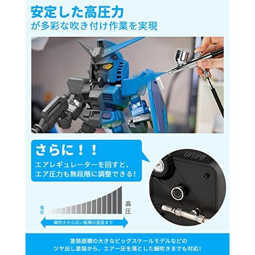 色替え時間の短縮 2本エアブラシを同時に使用できる コンプレッサー