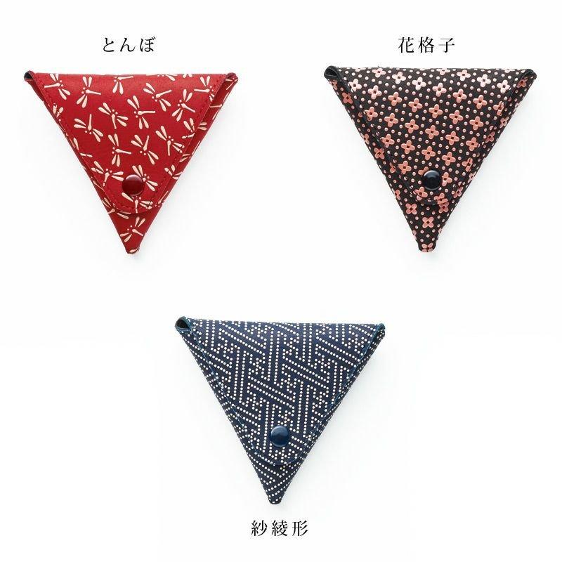印傳屋 1201】甲州印伝 本革 三角コインケース《 赤地×白漆 印傳屋 1201】甲州印伝 本革 三角コインケース《 赤地×白漆