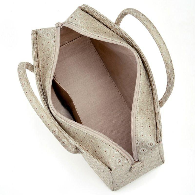 バッグ カジュアル用 栗山吉三郎謹製 橙色 オレンジ 椿 つばき 花 絹