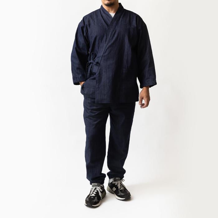 KURO セルビッジデニムジャケット M 日本製 濃紺 さんび】 デニム作務衣 No.320 M/L 児島デニム 濃紺 日本製 : さんび