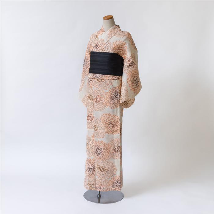 浴衣　ゆかた　ぼかし　ピンク　オシャレ　グラデ　無地　綿 ゆかた 古今 淡彩 乱菊 （ピンク） 綿 桃色 仕立て上がり 日本製