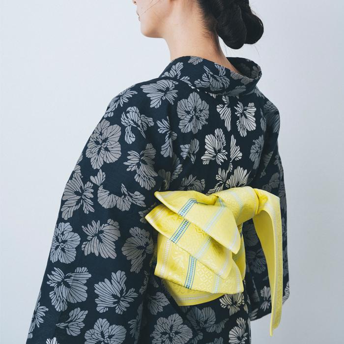 kifkif×古今 浴衣 菖蒲 アヤメ （鉄紺） 仕立て上がり 日本製 : さんび