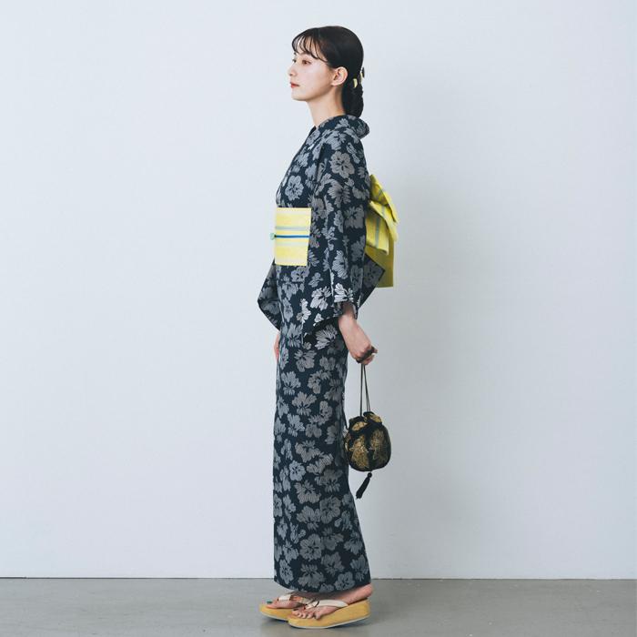 kifkif×古今 浴衣 菖蒲 アヤメ （鉄紺） 仕立て上がり 日本製