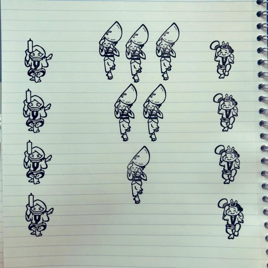 阿波踊り はんこ 法被踊り イラスト スタンプ ゴム印 : はんこアトリエ