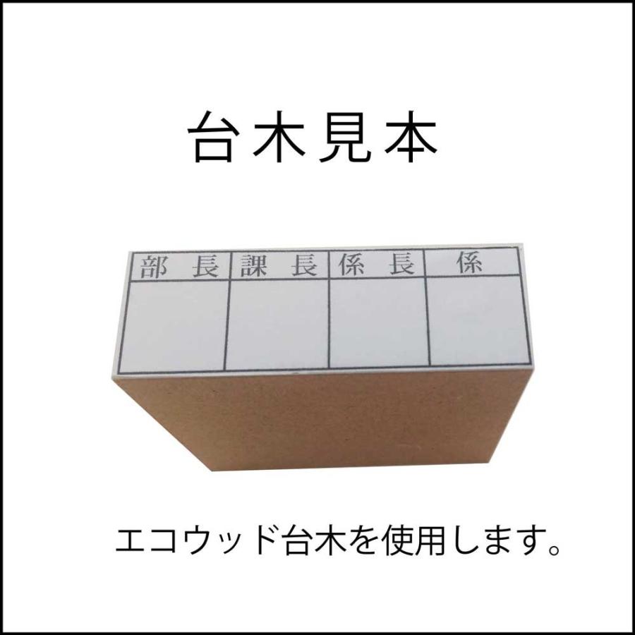 角枠付ゴム印 オーダー 決裁用 回覧用 15mm×４枠(20×60mm) デザイン確認無｜sanbidou｜04