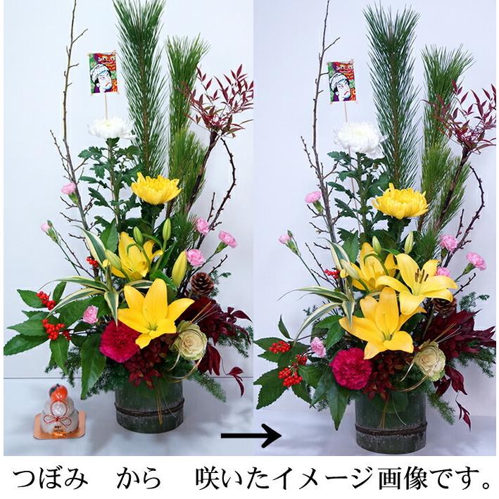 お正月アレンジメント 正月 花 【竹筒】正月飾り 和風 アレンジ お正月アレンジメント 正月 花 【竹筒】正月飾り 和風 アレンジ