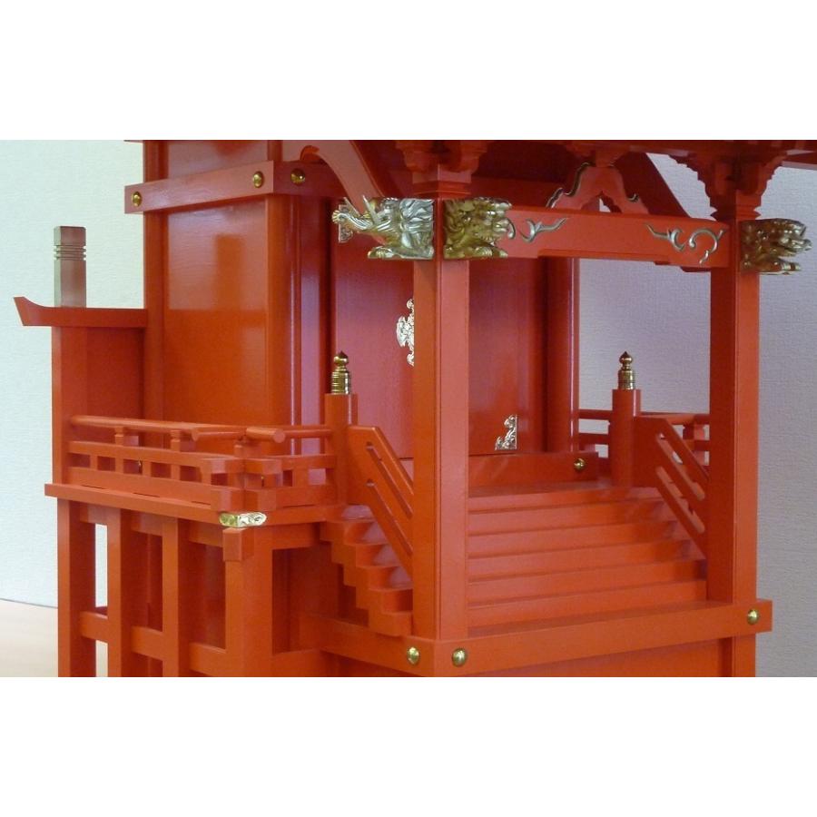 外宮 稲荷宮 朱塗 流れ屋根 束立(つかだて)15 外祭宮 神棚 お社 外宮 稲荷宮 朱塗 流れ屋根 束立(つかだて)15 外祭宮 神棚 お社