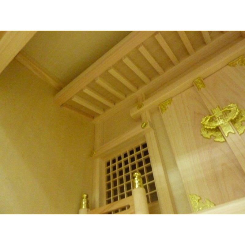 神徒壇 祖霊舎 桧製 国産 25号 板戸 神具一式付 上置祖霊舎 上置神徒壇 小型神徒壇 小型祖霊舎 御霊舎 神棚 神具 祭壇宮　　　_1