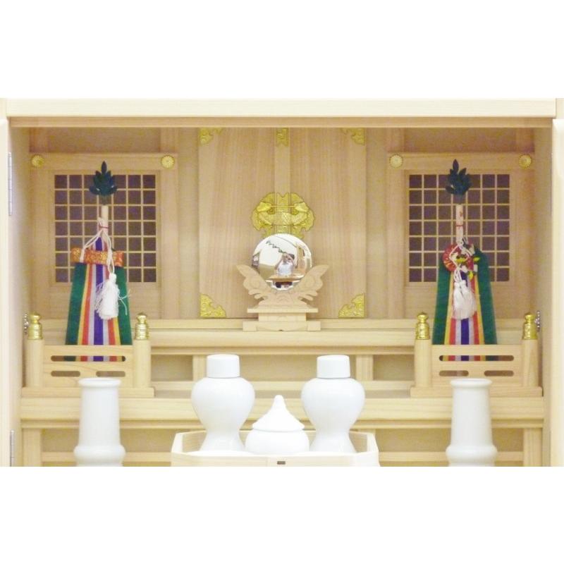 神徒壇 祖霊舎 桧製 国産 25号 板戸 神具一式付 上置祖霊舎 上置神徒壇 小型神徒壇 小型祖霊舎 御霊舎 神棚 神具 祭壇宮　　　_4