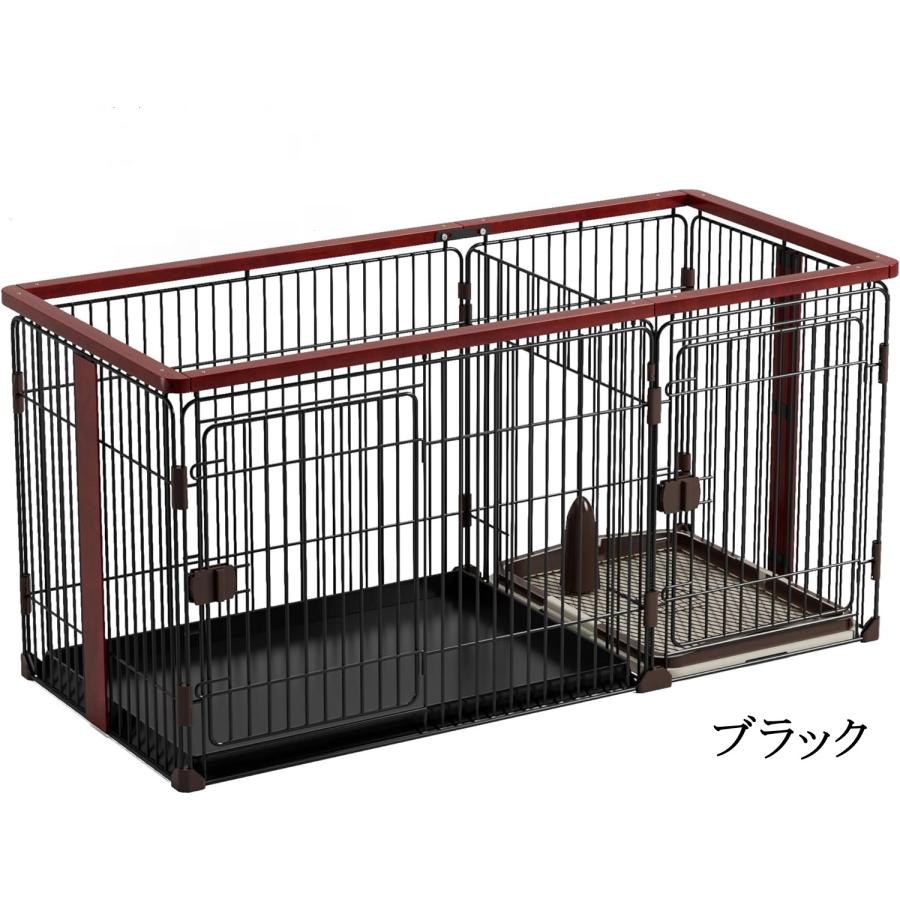 C10050-1M わんこ向け トイレ付きケージ 屋根面付 ツードア