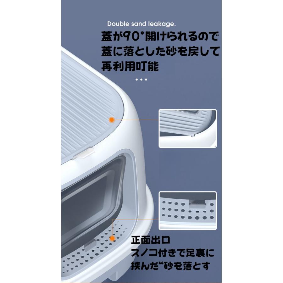 猫トイレ 猫用トイレ本体 大型 ネコトイレ ツードア スコップ付き 大