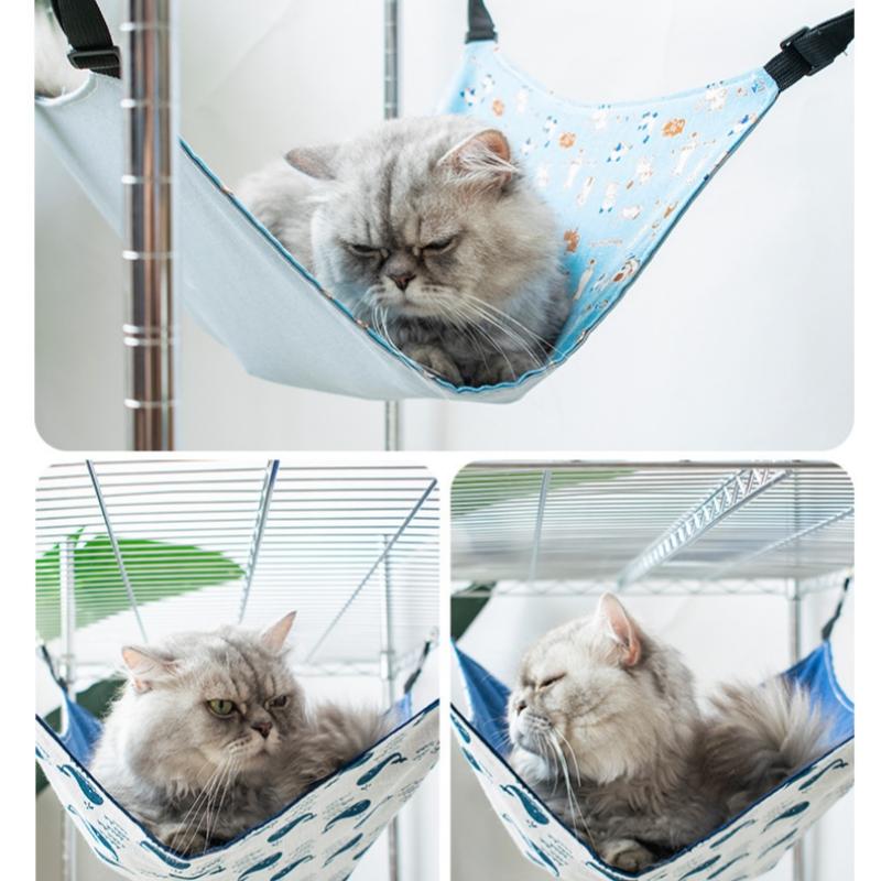 両面使える 四季通用猫 ハンモック 吊り下げ マット ケージ吊り下げ