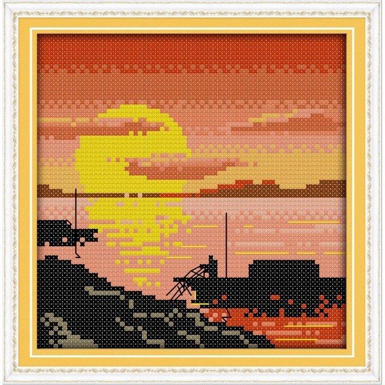 クロスステッチキット 刺繍 キット 夕日 北欧 風景 図案 図案印刷 おしゃれ 簡単 壁アート 壁装飾 部屋飾り 飾り Cxy Ss Cxy Ss Happydays 通販 Yahoo ショッピング