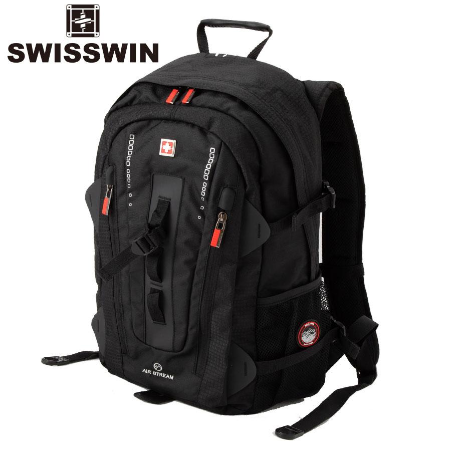 リュック メンズ 大容量 通学 通勤 黒 シンプル 男子 女子 中学 高校 Swisswin スポーツ 旅行 アウトドア レディース ビジネス リュックサック バッグ Sw9972 Sw9972 Happydays 通販 Yahoo ショッピング