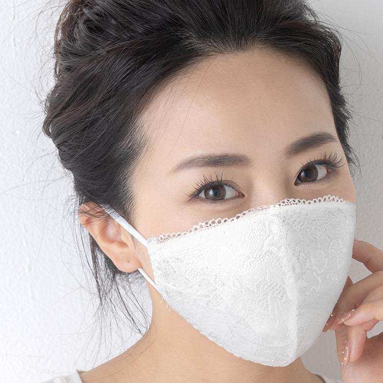 レースマスク 小顔美マスク マスク 洗える マスク 白 ホワイト 花粉症 飛沫感染 予防 小顔マスク デイリー レディース 女性用 三軒茶屋通信インナーウエア三恵 通販 Paypayモール