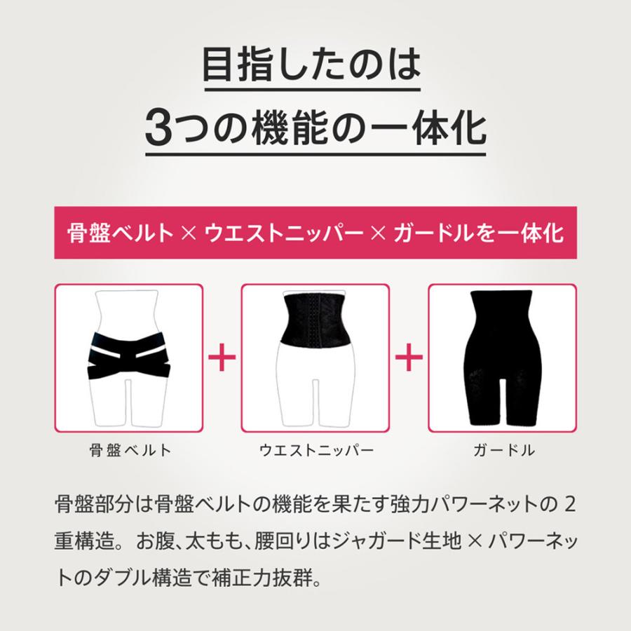 ガードル お腹引き締め 超 ハイウエストガードル 補正下着 ロングガードル ヒップアップ 骨盤 産後 ぽっこりお腹 お腹 下腹 ロング ハード 日本製 40代 50代 | 三恵 | 06