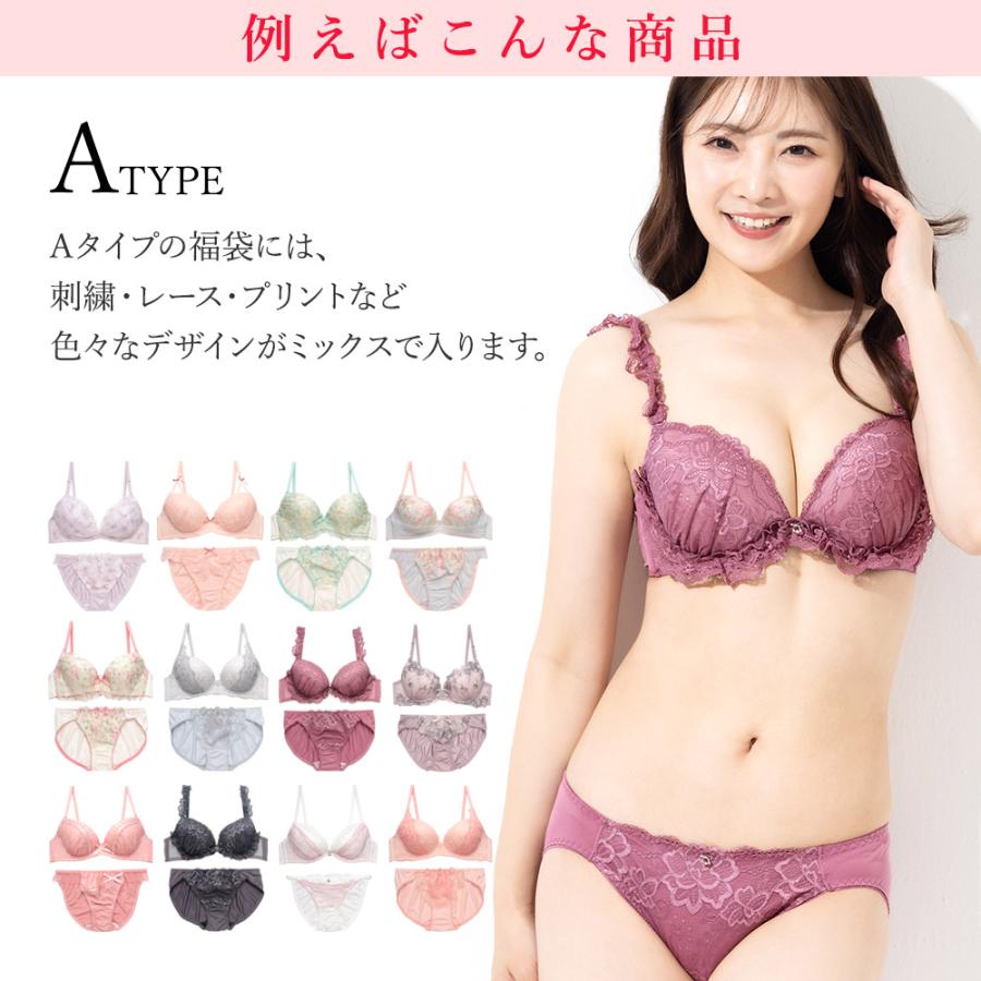 選べるブラセット ブラジャー ショーツセット 下着 福袋 レディース セット 5点セット 上下セット 下着セット ブラショーツ セット 福袋 A〜Fカップ | 三恵 | 04