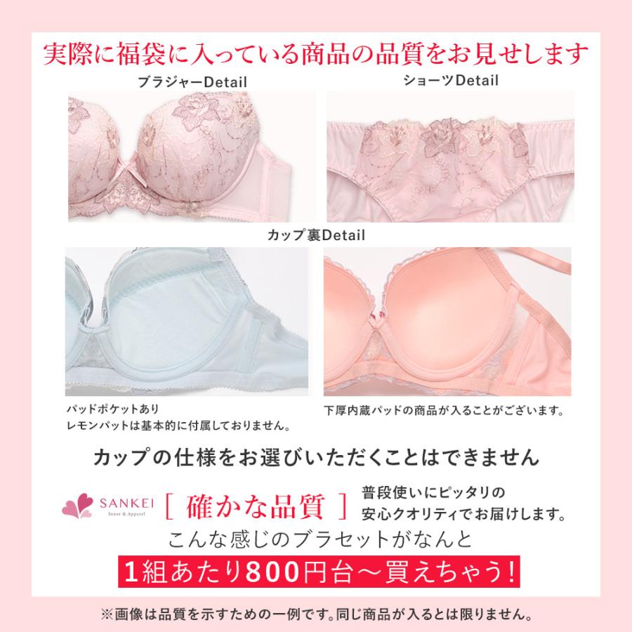選べるブラセット ブラジャー ショーツセット 下着 福袋 レディース セット 5点セット 上下セット 下着セット ブラショーツ セット 福袋 A〜Fカップ | 三恵 | 08