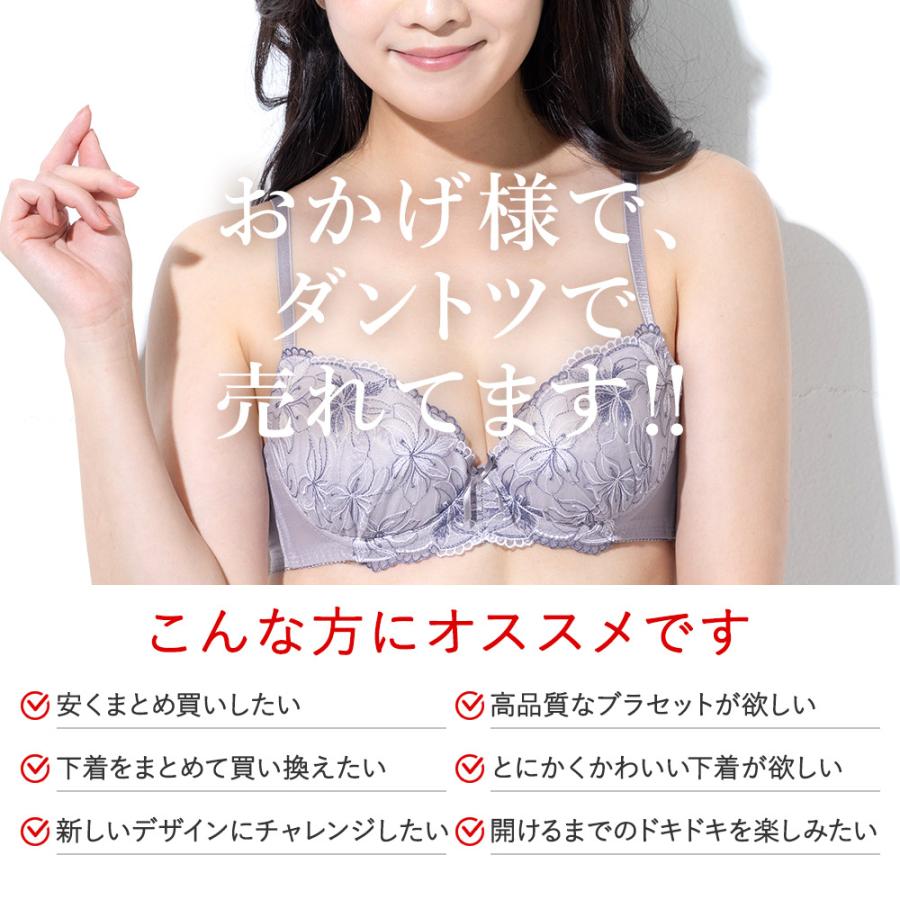 選べるブラセット ブラジャー ショーツセット 下着 福袋 レディース セット 5点セット 上下セット 下着セット ブラショーツ セット 福袋 A〜Fカップ | 三恵 | 10