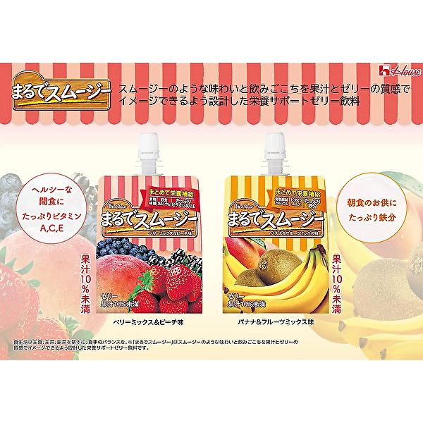 ハウスウェルネスフーズ - 【貨物輸送無料(※北東・北海道・沖縄除く)】【選べる2入れもの】House ハウスウェルネス まるでスムージー 各種 150g合財袋×24本入 2入れもの