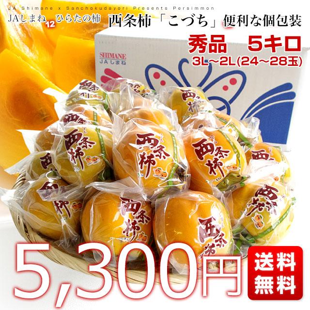 島根県より産地直送 JAしまね 平田柿部会 西条柿「こづち」 秀品 5キロ 3Lから2L(24玉から28玉) 送料無料 かき｜sanchokudayori｜03