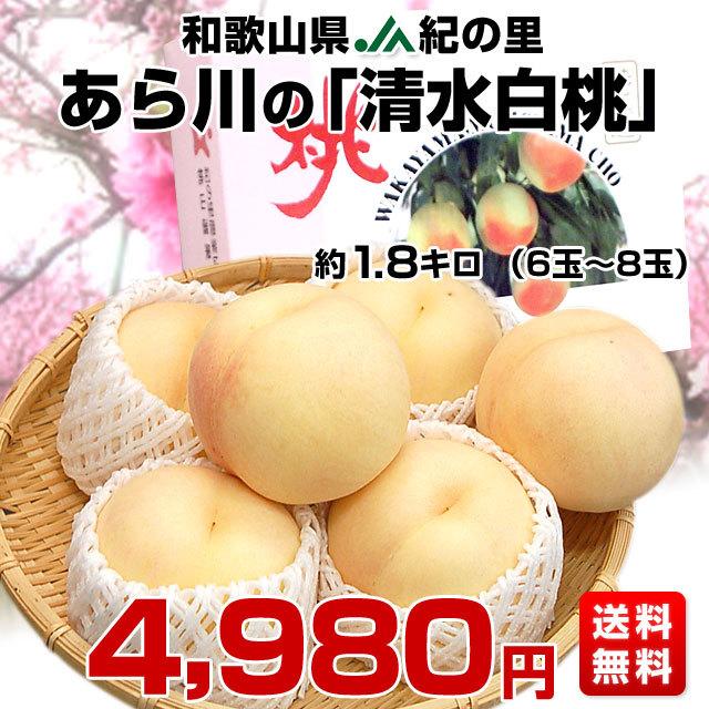 和歌山県より産地直送 JA紀の里 あら川の桃 清水白桃 赤秀品 1.8キロ (6玉から8玉) 送料無料 桃 もも|sanchokudayori|02