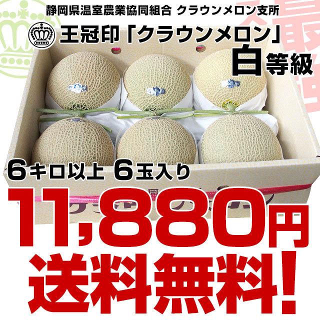 静岡県産 静岡県温室農協 クラウンメロン 白等級 6キロ以上（6玉入り）メロン めろん 市場発送商品 送料無料｜sanchokudayori｜03