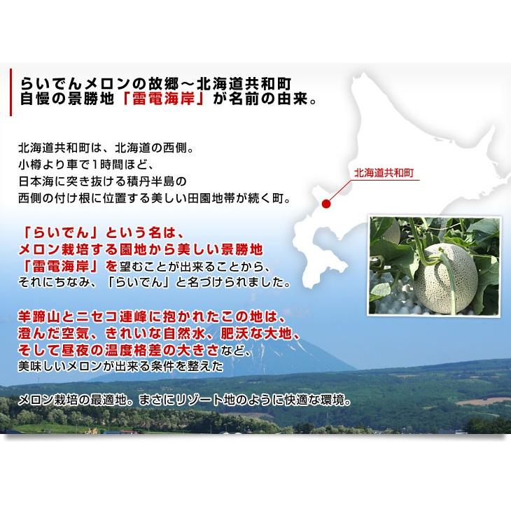 北海道より産地直送 JAきょうわ らいでんメロン 赤肉 秀品 超大玉 8
